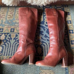 John Fluevog knee-high Hey Minstrel boots.